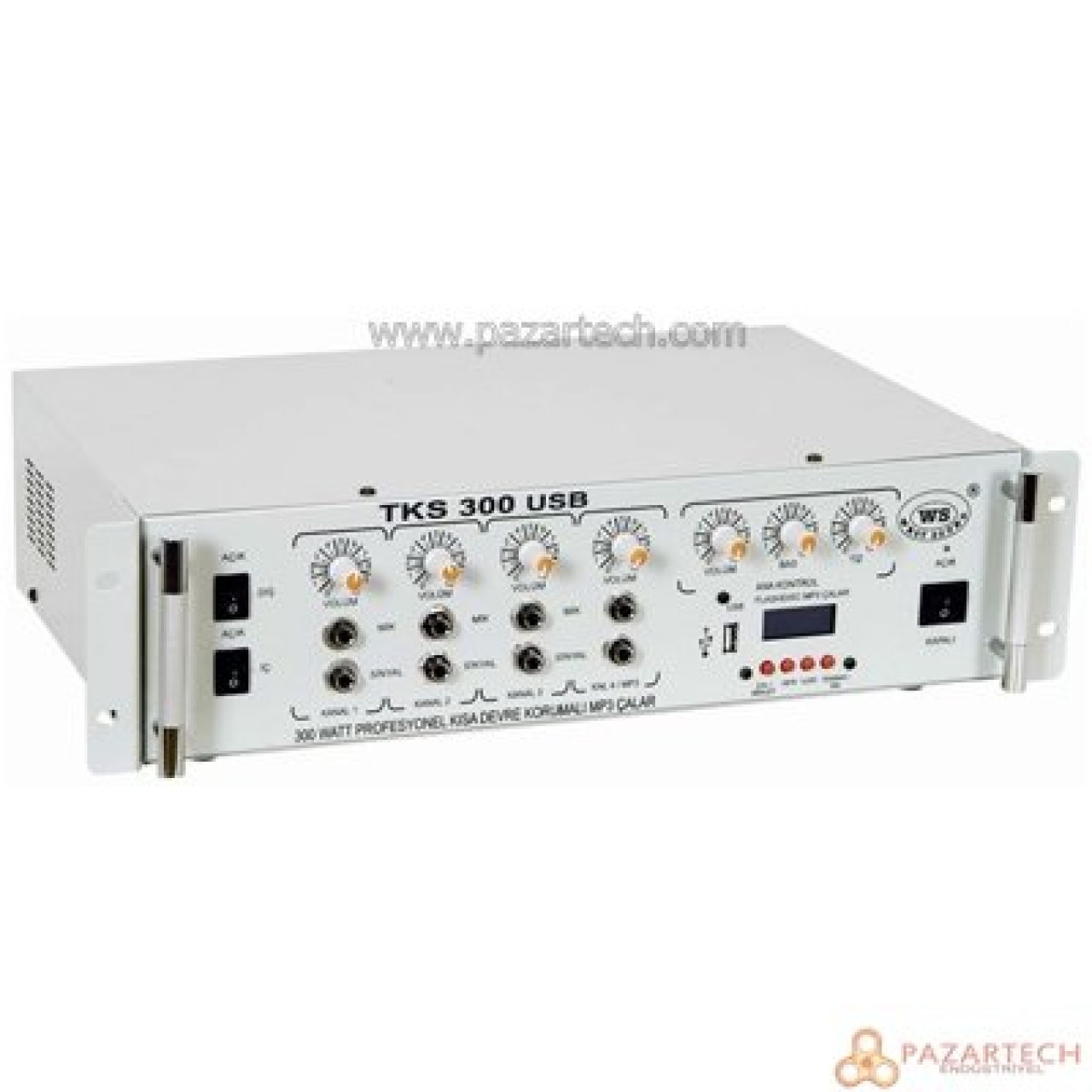 WESTSOUND TKS-300 USB 300W Mikserli Amplifikatör