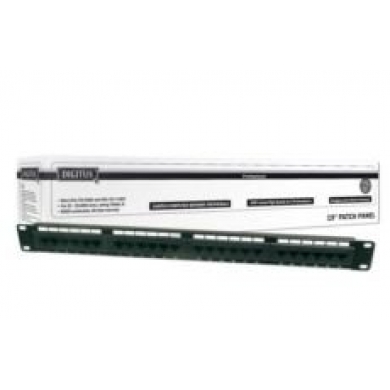 DIGITUS 19 Inch 24 Port Cat-5E UTP Patch Panel, 50 µ (Mikron), Altın Kontak,