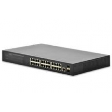 DIGITUS 24-port Gigabit Web Smart Switch 24-port 10-100-1000Base TX + 2