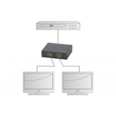 DIGITUS 4K HDMI dağıtıcısı 1x2, supports 4K2K,3D video formats, Renk: siyah